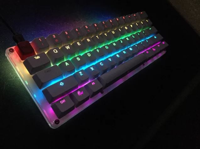 Example of RGB underglow and backlit keycaps
