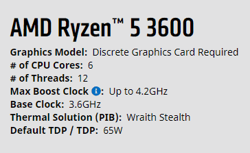 AMD Ryzen 5 3600 has no on-board graphics