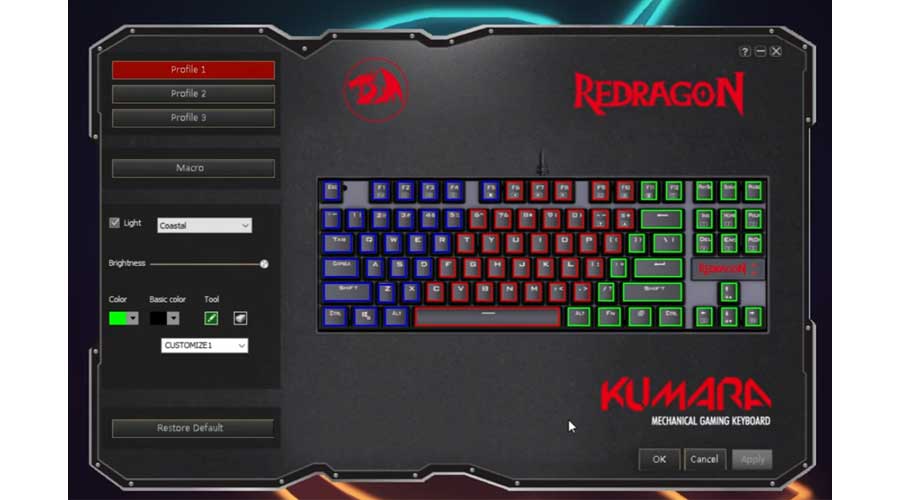 Redragon K552 KUMARA software tutorial.