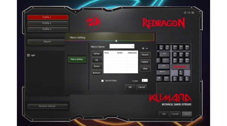 redragon keyboard respond to keytouch macro