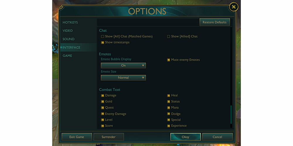 interface options 4